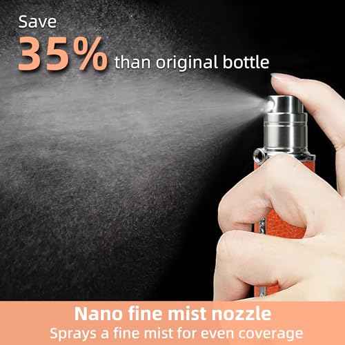 AF00BK Leather Perfume atomiser, 10ml Bottom Fill Travel Perfume Bottle, Refillable Perfume Dispenser for Women & Men (Black)