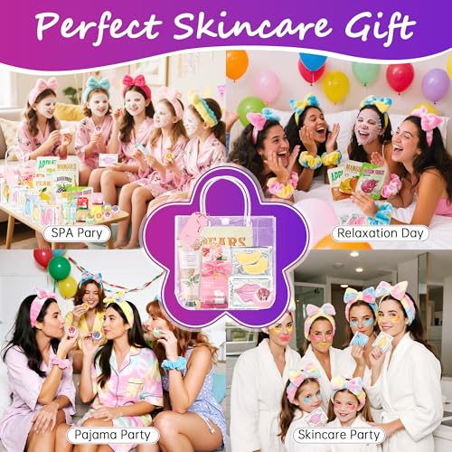 136 PCS Party Favors Bags for Eye Mask Lip Balm Hand Cream & Face Mask Skincare, Foot Spa Bath Bomb & Headband, Bachelorette Party, Retirement Graduation, Friendship, Sister & Birthday Gifts for Women