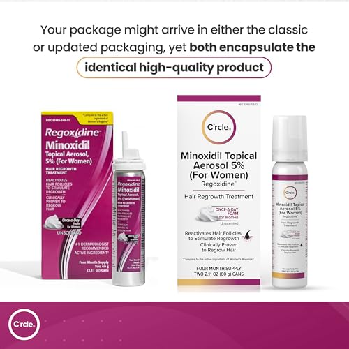 Minoxidil for Women 5% Foam - Helps Restore Top of Scalp Hair Loss and Support Hair Growth for Women, Regrowth with Unscented Topical Treatment for Thinning Hair (5% Foam 8-Month Supply)