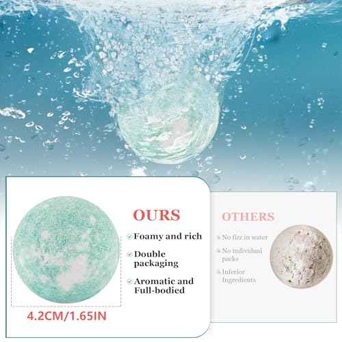 Bath Bombs for Women Gift Set, 50 Pcs Natural Organic Bubble Bathbombs with 10 Rich Scents, Handmade Bubble Bath & Fizzy, for Bubble Bath Spa, Christmas, Birthday, Valentine's, Present Giving