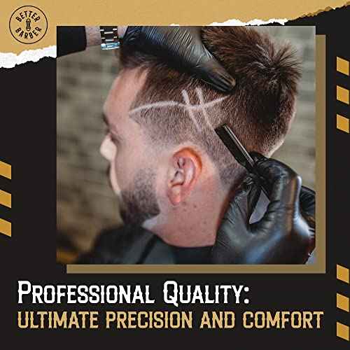 Patented Straight Edge Razors for Men, Close Shaving Razor for Beard with 10+1 Disposable Blade Heads, Easy to Use and Replace Single Edge Razor Blades, Professional and Home Use (Black)