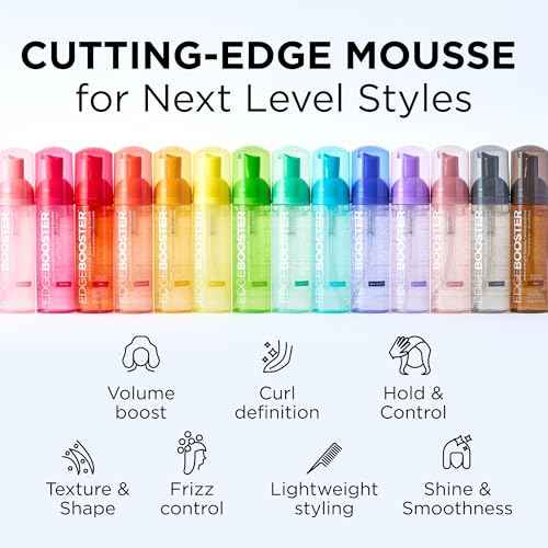 Style Factor EDGE BOOSTER Extra Strength Setting Mousse Travel Size ? Frizz Control, Extra Volume, and Conditioning ? 2.5oz Pink Beryl Mousse for Curly Hair