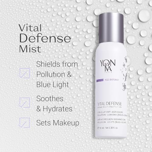 Yon-Ka Vital Defense Face Mist | Hydrating Anti-Pollution Finishing & Setting Spray | Protect Skin from Environmental Stressors and Natural and Artificial Light | 3.38 fl oz