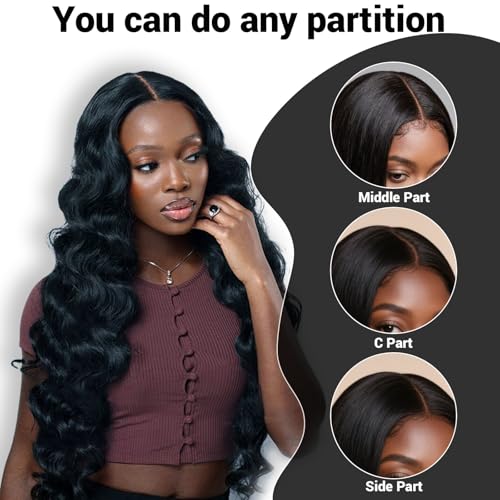 5x5 Skinlike Real Hd Lace Closure,Ultra Thin Real Hd Lace Single Knot 100% Human Hair Frontal Natural Hairline Body Wave Natural Black 14 Inch
