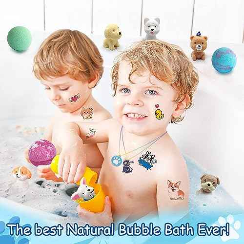 Bath Bombs for Kids with Surprise Inside for Girls Boys Toddlers, 20 Pack Organic Kids Bath Bombs with Puppy Dolls Inside, Kids Safe Handmade Bubble Bath Fizzies, Ideal Birthday Christmas Gift Set