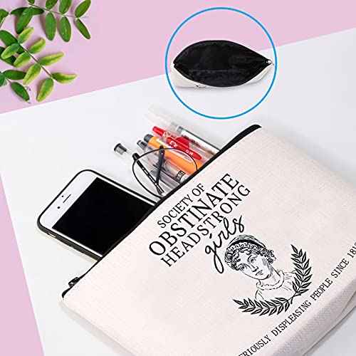 Socity Of Obstinte Inspired Cosmetic Bag Feminist Gift Bookworm Gifts Fans Gift (Society Of Obstinate Bag)