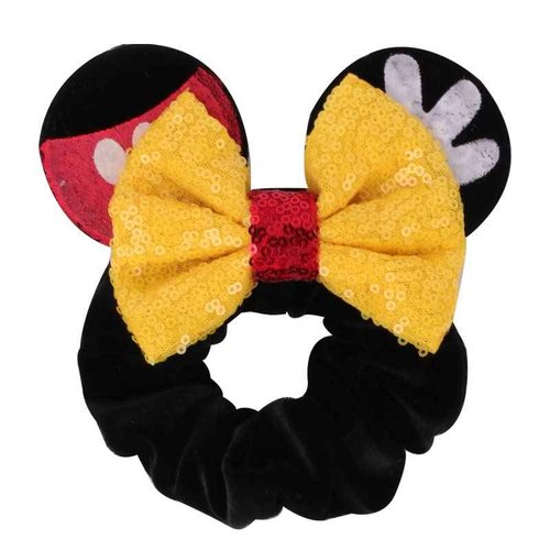 YOVECATHOU 10pcs Elastic Hairbands Scrunchies Girls Hair Accessories Mouse Deluxe Ears Ponytail Headwear For Kids Women Girls Adult Christmas Party Decoration (D)