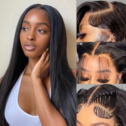 LICHANG 13x4 Lace Front Wigs Human Hair 200 Density 13x4 HD Frontal Human Hair Lace Front Wigs Straight HD Lace Front Wigs Human Hair Straight Glueless Wigs Human Hair Pre Plucked for Women 20 Inch