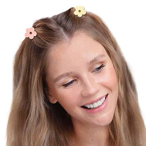YISSION Mini Hair Clips for Girls and Women - 20Pcs Colorful Flower and Claw Clips for Thin or Thick Hair, with Box Package