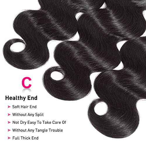 Flady Hair 10A Brazilian Body Wave Virgin Hair 3 Bundles 14 16 18inch Unprocessed Virgin Human Hair Weave Bundles Natural Black Remy Hair