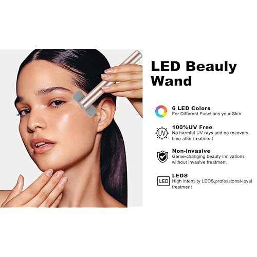 Red Light Therapy for Face, 6 in 1 LED Light Therapy Eye Equipment for Skin,Face Wand with Facial Massager, Skincare Facial Wand,Vibration, Thermal, Microcurrent£¬Portable Beauty Tools