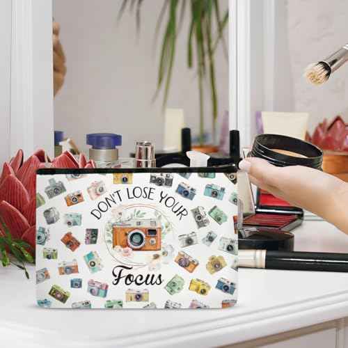 Photographer Gifts Makeup Bag - Photography Gifts Cosmetic Bag for Photographers Women Teacher Friends Photo Lovers, Waterproof Travel Toiletry Organizer Foldable Zipper Pouches