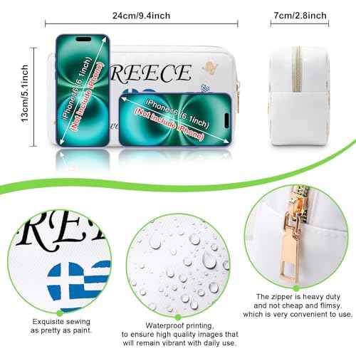 Greece Gifts for Women Makeup Bag Gifts for Greece Lovers Greece Trip Gift Greek Gift Greece Travel Gifts for Family Friendship Gift Greek Vocation Cosmetic Bag Girls Weekend Gift Travel Pouch