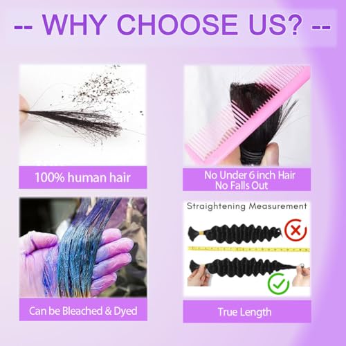 Human Braiding Hair 150g 20 Inch Deep Wave Bulk Human Hair for Braiding Boho Braids 100% Unprocessed Brazilian Virgin Human Hair Extensions No Weft 3 Bundle/Pack Dark Brown