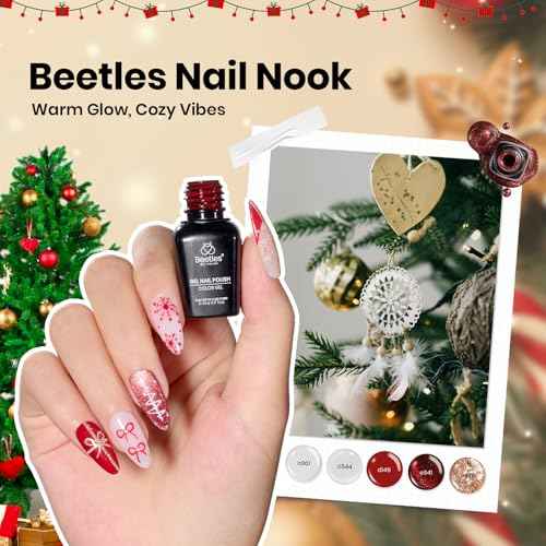 Beetles Gel Nail Polish Gift Set? Christmas Kaleidoscope 100 Vibrant Colors with Base & Top Coats Glitter Matte Glossy Finishes Cat Eye Pearl Nail Polish Nail Art Gift for Women Salon Home DIY Use