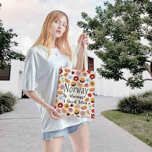 WCGXKO Norwegian Gift Norway Flag Norway Flag Zipper Pouch Cosmetic Bag for Norwegian Women (norway Tote)