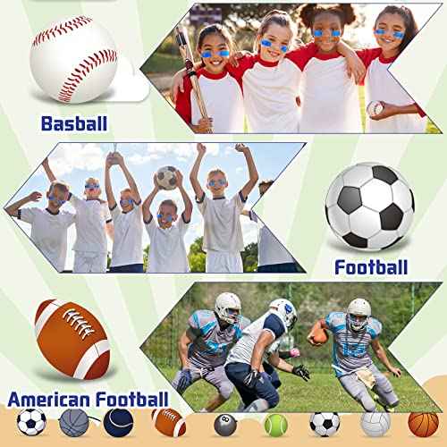 Leelosp 160 Pcs Eye Stick Softball Baseball Glitter Sports Eye Stickers Bulk Adhesive Strip School Items for Baseball Softball Football Lacrosse Sports