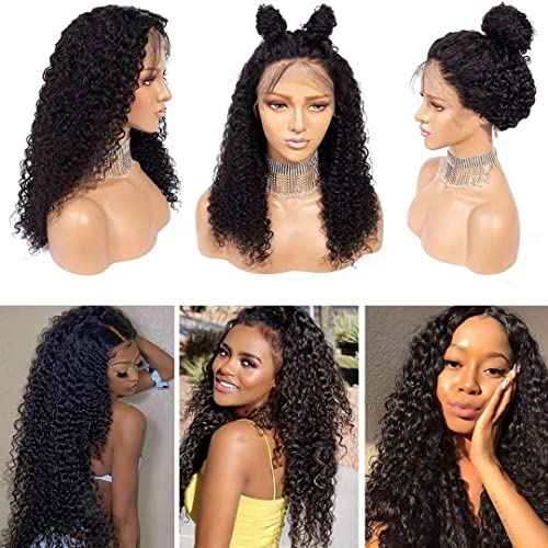 13x6 Deep Wave Lace Front Wigs Human Hair HD Transparent Lace Front Wigs Human Hair for Women Pre Plucked with Baby Hair Deep Curly Glueless Wig 180% Density 24 Inch