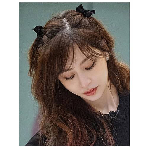 Black Velvet Bow Hair Claw Clips and Barrettes for Women and Girls - Bowknot Hair Accessories, 2 Pcs Small Claws Clips