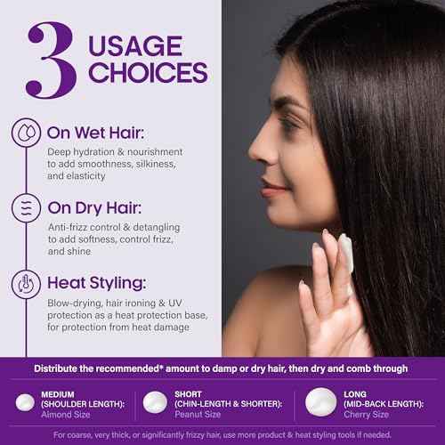 NUTRAHARMONY Hydrating Hair Serum ? Keratin Hair Treatment for Dry, Frizzy, Damaged Hair ? Biotin, Castor & Rosemary Oils ? Anti?Frizz, Heat Protectant & Split Ends Repair for Smooth, Shiny Hair, 5oz