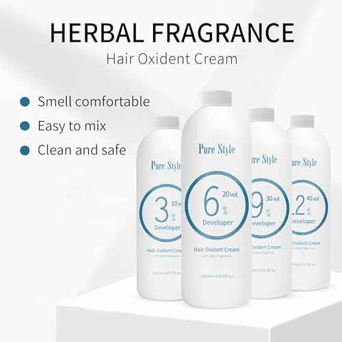 PureStyle 6% 20 Volume 1000ml Professional Hair Developer Cream, Hair Dye Color developer 20 vol, for Hair Bleach (6% 20vol 1000ml)