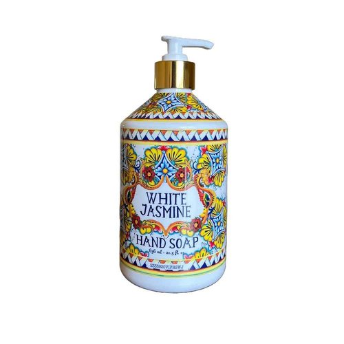 Home and Body Company Hand Soap Villa Flora Collection 16 FL/473ml Bottles infused with Essential Oils (SET OF 4) Sea Salt Verbena, Coconut Citrus, Orchid Vanilla, and White Jasmine
