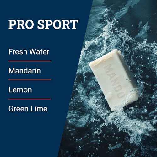 Mando Shampoo Bar - All in One Natural Shampoo Bar for Men - Cleanses and Moisturizes Hair, Beard and Body - Paraben & Sulfate Free - Biodegradable Formula - 5 Ounce - Pro Sport