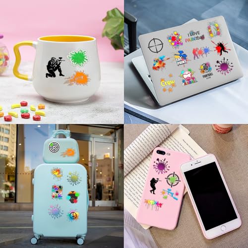 Paintball Temporary Tattoos Gun Birthday Party Decorations Favors Supplies Shooting Themed Cute Stickers 10 Sheets 100 PCS Gifts for Baby Girls Boys Class School Carnival