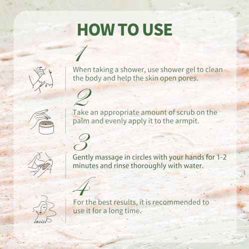 Peppermint Underarm Detox Scrub,Armpit Detox For Women,Body Scrub & Detox Cleanse,Body Exfoliator Scrub For Deeply Cleanses,Exfoliates,Moisturizes&Relieves Odor,for Armpits,Elbows,Knee & Whole Body