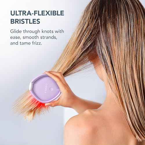 FOREO FLIP Play Advanced LED Light Hairbrush - Multi-Functional 3-in-1 Hair & Scalp Tool with Red, Blue & Green Light Modes ? Designed to Support Scalp and Hair Appearance - I Lilac You!