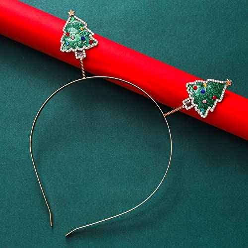 Christmas Headbands for Women Glitter Christmas Tree Snowflake Reindeer Headband Crystal Xmas Holiday Party Hair Accessories