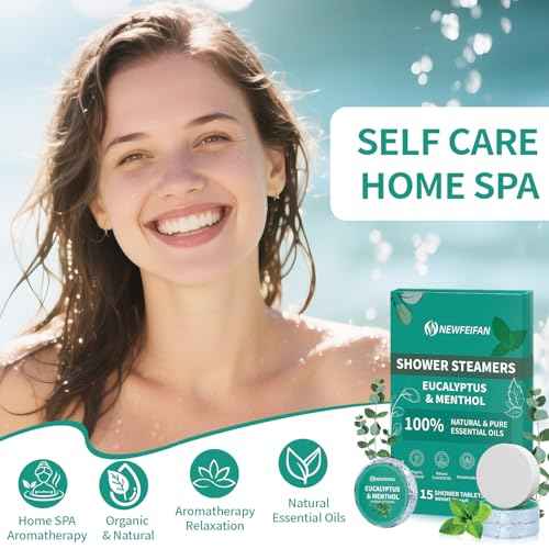 Shower Steamers Aromatherapy 15 Pack Christmas Stocking Stuffers for Teen Girls Women Men Organic Eucalyptus & Menthol Essential Oil, Spa Relaxing White Elephant Gifts, Travel Essentials Aromatherapy