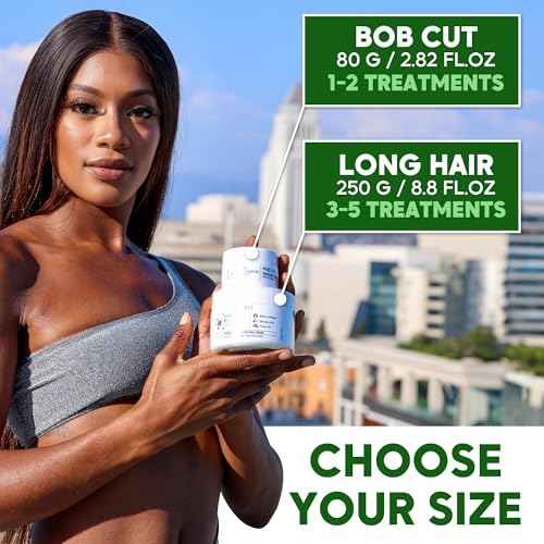 AFRO BRAZILIAN BONDOX Extra-Strong Hair Mask - Intense Hair Treatment for Afro, Coarse & Curly Hair - Deep Repair & Frizz Control - With Almond & Shea Oils, Seaweed - Formaldehyde Free - 2.82oz