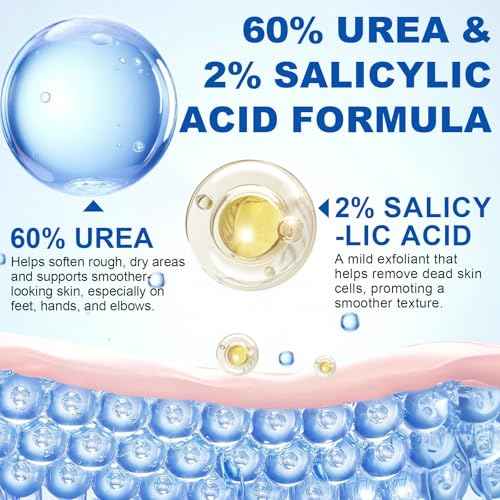 60% Urea Foot Cream Stick with 2% Salicylic Acid, Urea Foot Care Stick & Cream - Moisturizer for Dry, Cracked Skin on Feet, Knees, Elbows & Hands - Hydrates & Repairs Rough Skin 1Pack