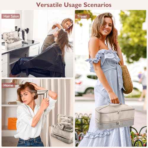 Travel Carrying Case for Hair Dryer Shark Flexstyle FlexFusion Airwrap Brush Double-Layer Hair Accessories Tools Storage Bag for Revlon Hairdryer Styler Organizer