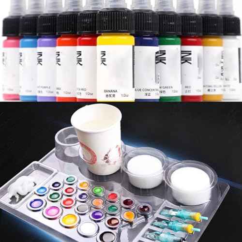 HOINCO 24 PCS Disposable Tattoo Cartridge Tray,Plastic Tattoo Cartridge Cup Holder for Working Cup Cleaning Cup