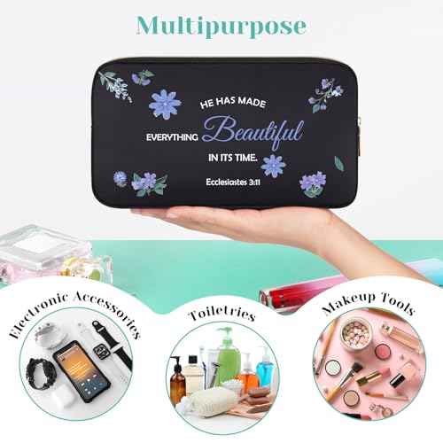 Inspirational Bible Verse Gifts Makeup Cosmetic Bag Christian Gifts for Women Sister Friend Religious Encouragement Gifts Spiritual Gifts Christmas Birthday Gifts for Women Mom Sister Friends