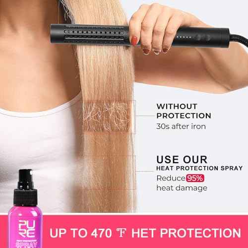 PURC Heat Protectant Spray Coconut Oil Frizz Control & Shine for All Hair Types Thermal Protection up to 470¡ÆF Hair Care