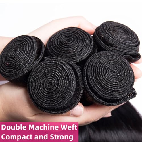Loose Deep Wave Bundles Human Hair(14 16 18 Inch)12A Grade Brazilian Loose Deep Wave Human Hair Bundles 100% Unprocessed Virgin Hair Loose Wave Bundles for Black Women Natural Color