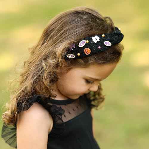 FROG SAC Knot Headband for Girls, Knotted Headbands for Toddler Kids, Rainbow Beaded Unicorn Hair Accessories, Girl Head Band, Halloween Christmas Stocking Easter Basket Stuffers