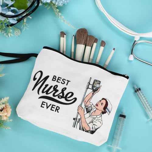 Kajaia 2 Pieces Nurse Appreciation Gifts Nurse Tote Bag Canvas Cosmetic Bag Nursing Week Gifts for Women
