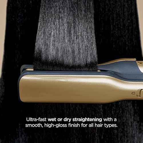 Shark Glam Ceramic & Powerful Air Styling & Drying System, with Silki Straightener & Shark Glossi Air Glosser, for Drying, Curling, Straightening & Glossing, Gold, HD6051S (Straight & Wavy Hair)
