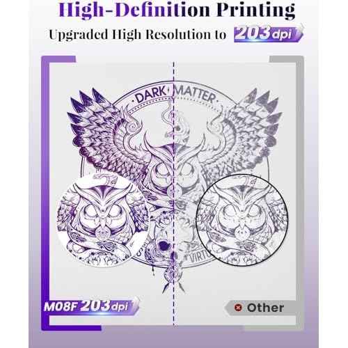 Phomemo M08F Tattoo Stencil Printer, Wireless Tattoo Printer Machine, Thermal Printer Tattoo, Compatible with Smartphone, Pad and PC, with 10pcs Transfer Paper (White)