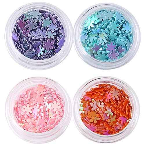 Nail Art Christmas Snowflake 3D DIY Sequins Glitter Manicure Decorations Decals Tips