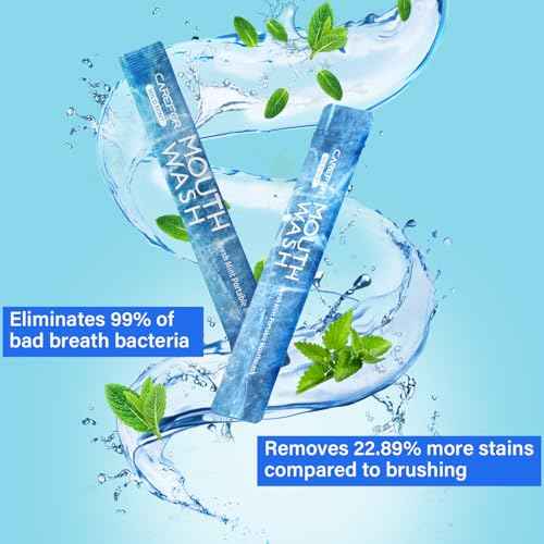 Mouthwash Travel Size, Portable Fresh Breath Mouthwash, Alcohol-Free, ICY Mint Flavor, Mini Pack ? Go for On-The-Go Freshness, Bulk Packets 0.41 Fl Oz(Pack of 20)