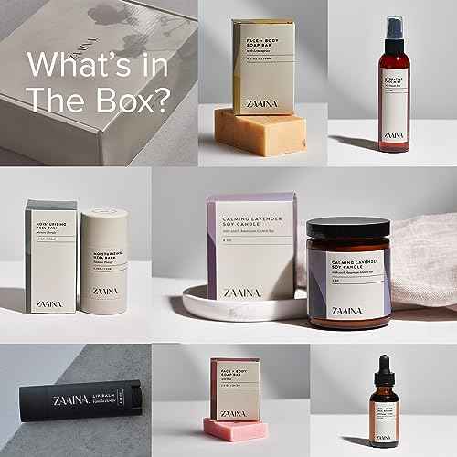 Birthday Gift Set for Women - Bath and Body Gift Set for Her, Relaxing Spa Kit Package, Self Care Gift Basket for Mom, Wife Friend Sister by ZAAINA (PREMIUM Birthday Spa Set w/ Candle)