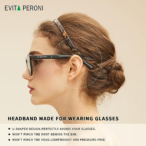 EVITA PERONI Hair Band for Eyewear, No Pressure, Non Slip Fashion Thin Headbands for Women - Tortoise - Hairband for Women's Hair