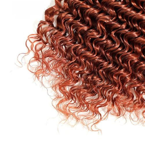 22 24 26 Inch Color #33 Bundle Reddish Brown Deep Wave Human Hair Weave 8A Brazilian Virgin Hair Mixed Length 3 Bundles #33 Loose Deep Wave Bundles Human Hair Extensions