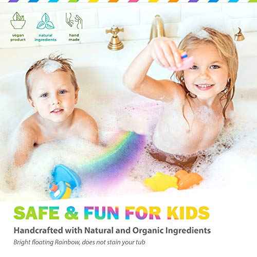 Bath Bombs for Kids - Natural Magic Rainbow BathBombs with Organic Ingredients, Moisturizing, Vibrant Colors & Rich Bubbles, Cloud Bath Bombs, Stocking Stuffers, Christmas Gifts for Kids, Girls, Boys
