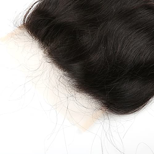 6x6 Lace Closure Loose Deep Wave Free Part Remy Virgin Human Hair Extensions Pre-plucked With Baby Hair Natural Black Color 14 inch